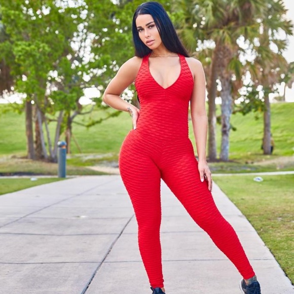 ❤️ Brazilian Honeycomb Jumpsuit Butt Booty Scrunch - Picture 5 of 8